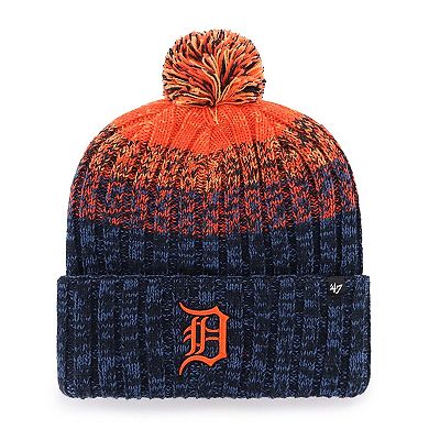 Men's '47 Navy Detroit Tigers Cascade Cuffed Knit Hat with Pom