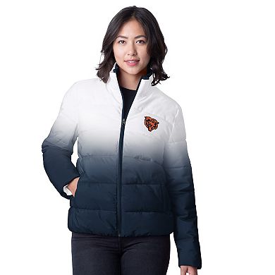 Women's G-III 4Her by Carl Banks Navy Chicago Bears Overtime Ombre Full-Zip Puffer Jacket