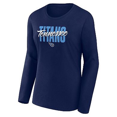 Women's Navy Tennessee Titans Grip Long Sleeve T-Shirt