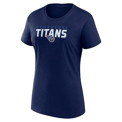 Women's Logo Athletic Navy Tennessee Titans Lean Cotton T-Shirt