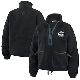 Women's WEAR by Erin Andrews Black Vegas Golden Knights Polar Fleece Half-Zip Jacket