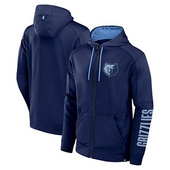 Men's Fanatics Navy Memphis Grizzlies Baller Defender Performance Full-Zip Hoodie