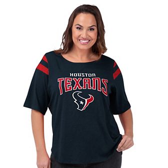 Women's G-III 4Her by Carl Banks Navy Houston Texans Plus Size Linebacker T-Shirt
