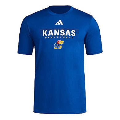 Men's adidas Royal Kansas Jayhawks Locker On-Court In The Fade Pregame AEROREADY T-Shirt