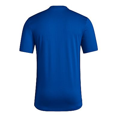Men's adidas Royal Kansas Jayhawks Locker On-Court In The Fade Pregame AEROREADY T-Shirt