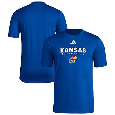 Men's adidas Royal Kansas Jayhawks Locker On-Court In The Fade Pregame AEROREADY T-Shirt