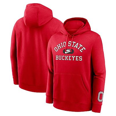 Men s Nike Scarlet Ohio State Buckeyes Legacy Foundational Two Hit Club Performance Pullover Hoodie