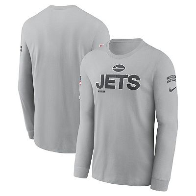 Men s Nike Gray New York Jets 2024 Salute To Service Long Sleeve T Shirt