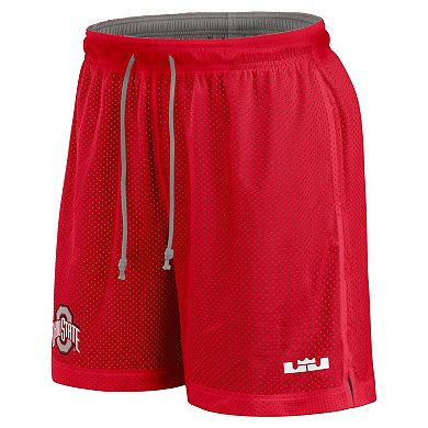 Men's Nike Scarlet/Heather Gray Ohio State Buckeyes Player Reversible Shorts
