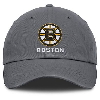 Men's Fanatics Charcoal Boston Bruins Washed Adjustable Hat