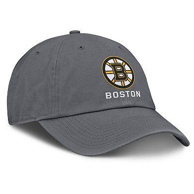 Men's Fanatics Charcoal Boston Bruins Washed Adjustable Hat