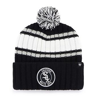 Men's '47 Black Chicago White Sox Plateau Cuffed Knit Hat with Pom