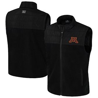 Men's Colosseum Black Minnesota Golden Gophers Block The Sun Full-Zip Vest