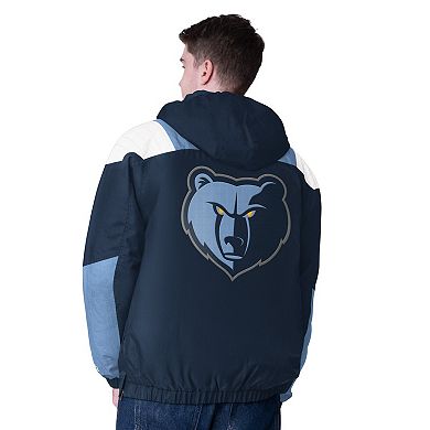 Men's Starter Navy/Blue Memphis Grizzlies Charger Half-Zip Pullover Jacket