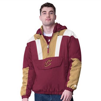 Men's Starter Wine/Gold Cleveland Cavaliers Charger Half-Zip Pullover Jacket