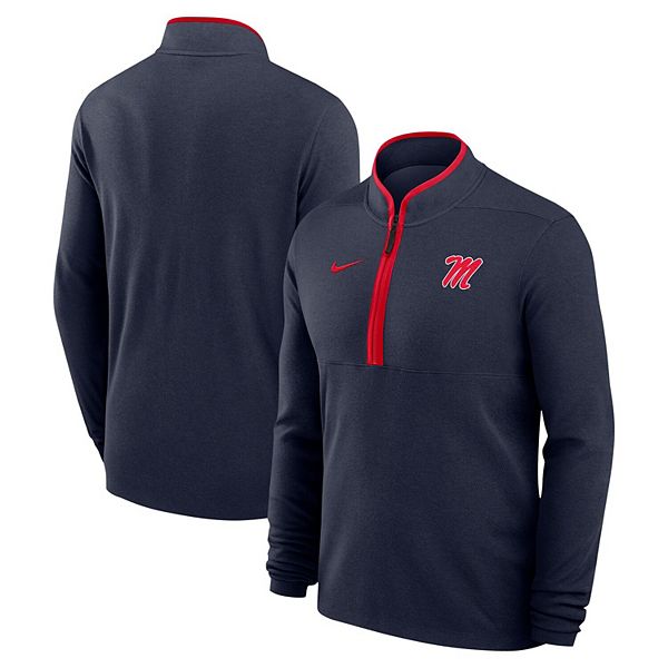 Men s Nike Navy Ole Miss Rebels Victory Quarter Zip Jacket