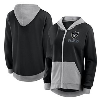 Women's Black Las Vegas Raiders Hit It French Terry Full-Zip Hoodie