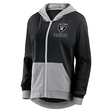 Women's Black Las Vegas Raiders Hit It French Terry Full-Zip Hoodie