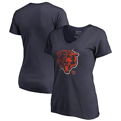 Women's Navy Chicago Bears X-Ray Slim Fit V-Neck T-Shirt
