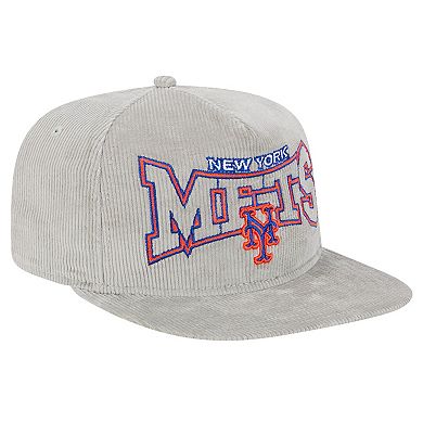Men's New Era Gray New York Mets Corduroy Golfer Snapback Hat