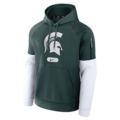 Men's Nike Green Michigan State Spartans Fitness Performance Pullover Hoodie