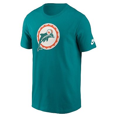 Men s Nike Aqua Miami Dolphins Rewind Logo Essential T Shirt