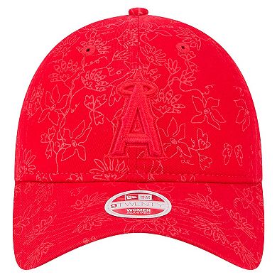 Women's New Era Red Los Angeles Angels Tonal Floral 9TWENTY Adjustable Hat