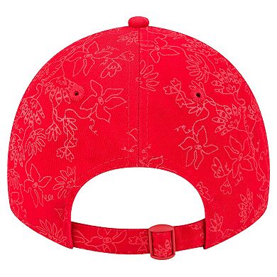 Women's New Era Red Los Angeles Angels Tonal Floral 9TWENTY Adjustable Hat