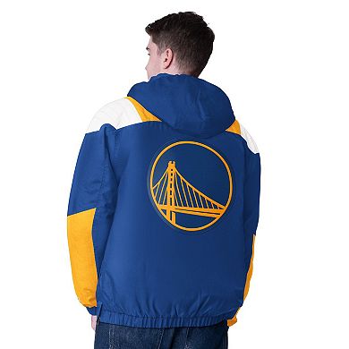 Men's Starter Royal/Gold Golden State Warriors Charger Half-Zip Pullover Jacket