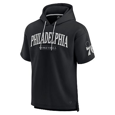 Men's Fanatics Black Philadelphia 76ers Elements Ready Short Sleeve Pullover Hoodie