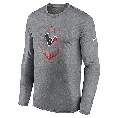 Men's Nike Heather Gray Houston Texans Legend Icon Long Sleeve T-Shirt