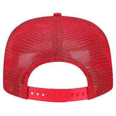 Men's New Era Red Los Angeles Angels Tone Foam Meshback Golfer Snapback Hat