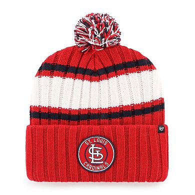 Men's '47 Red St. Louis Cardinals Plateau Cuffed Knit Hat with Pom
