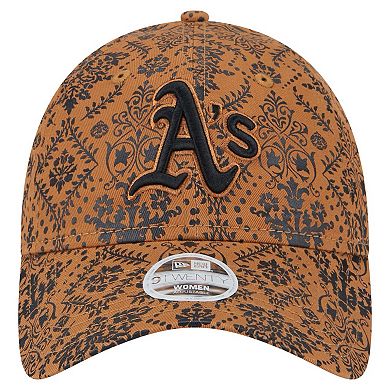 Women's New Era Brown Oakland Athletics Vintage Deco 9TWENTY Adjustable Hat
