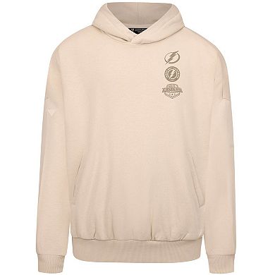 Men's Levelwear Cream Tampa Bay Lightning Contact Stamp Pullover Hoodie