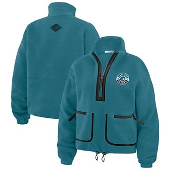 Women's WEAR by Erin Andrews Teal San Jose Sharks Polar Fleece Half-Zip Jacket