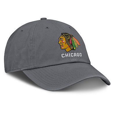 Men's Fanatics Charcoal Chicago Blackhawks Washed Adjustable Hat