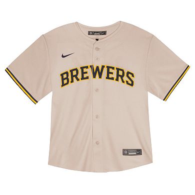 Toddler Nike Christian Yelich Cream Milwaukee Brewers Home Game Jersey