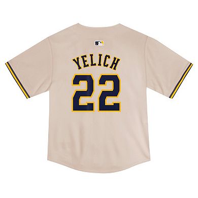 Toddler Nike Christian Yelich Cream Milwaukee Brewers Home Game Jersey