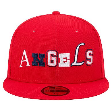 Men's New Era Red Los Angeles Angels Ransom 59FIFTY Fitted Hat