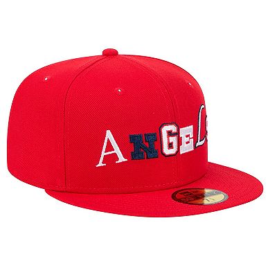 Men's New Era Red Los Angeles Angels Ransom 59FIFTY Fitted Hat