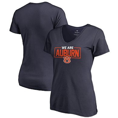 Women's Navy Auburn Tigers We Are Icon V-Neck T-Shirt