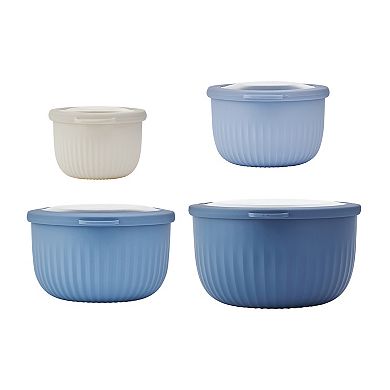 The Big One® 4-Piece Ridge Nesting Bowls & Lids Set