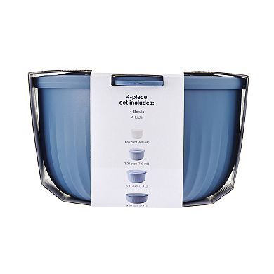 The Big One® 4-Piece Ridge Nesting Bowls & Lids Set
