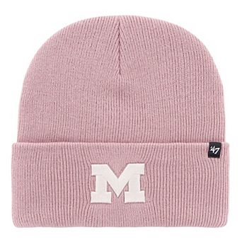 Women's '47 Pink Michigan Wolverines Haymaker Cuffed Knit Hat