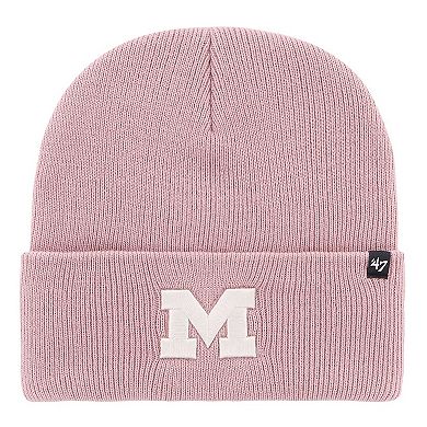 Women's '47 Pink Michigan Wolverines Haymaker Cuffed Knit Hat