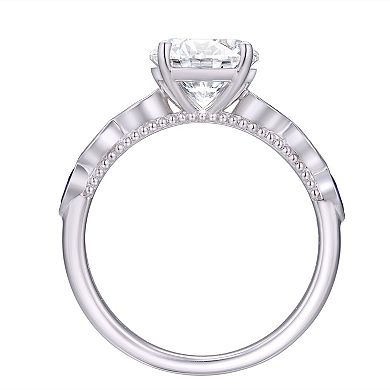 Sterling Silver White & Blue Sapphire Fashion Ring