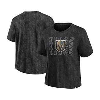 Women's Fanatics Black Vegas Golden Knights Faded Wash T-Shirt