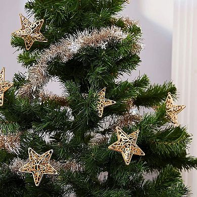 12-Pieces Gold 3D Star Ornaments
