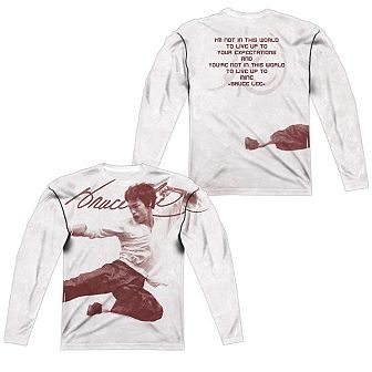 Bruce Lee Expectations Long Sleeve Adult Poly Crew T-Shirt